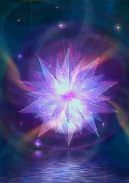 karma, eenheid in energie, wit en violet de meest pure en krachtige